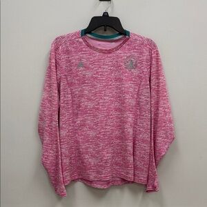 Adidas Heathered Pink Boston Marathon 2016 Long Sleeve Shirt w/Thumb Holes Sz XL